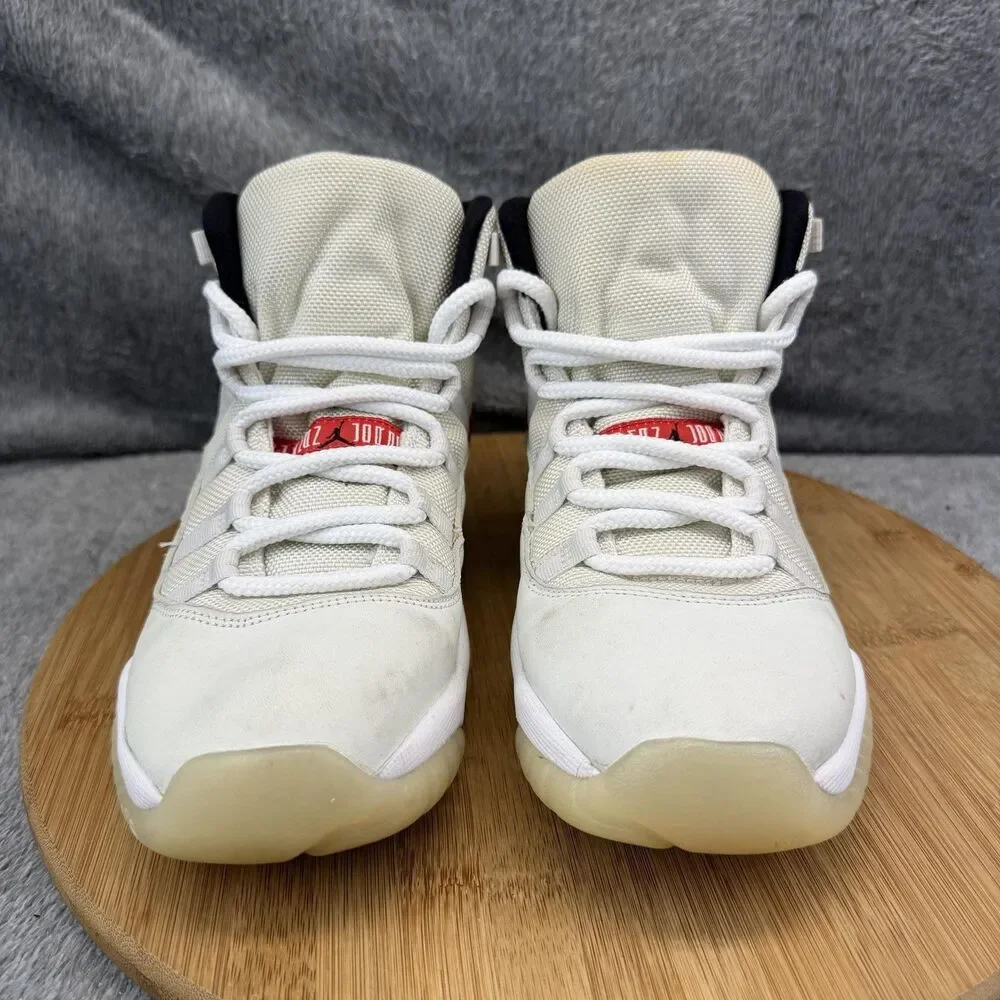 Jordan Air Jordan 11 Retro Shoes Boys Size 7Y White Red Basketball 378038-016
